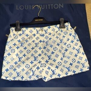 Louis Vuitton Monogram Mini Shorts White & Blue Size 36